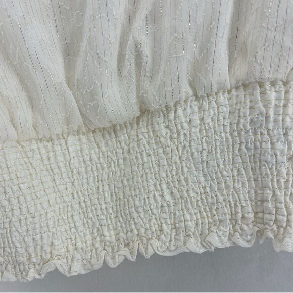 NWT Karl Lagerfeld Paris Women’s Small White Keyhole Mock Turtleneck Puff Sleeve - Picture 6 of 11